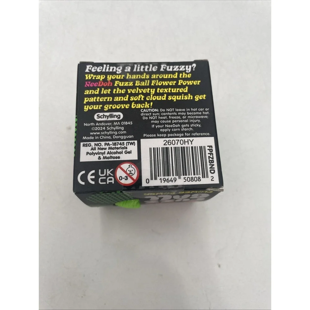 Green NeeDoh Fuzz Ball Nee Doh Squish Stress Ball Velvet Squeeze NEW IN BOX